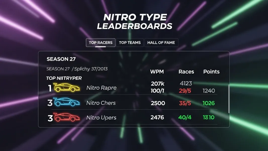 Nitro Type Leaderboards